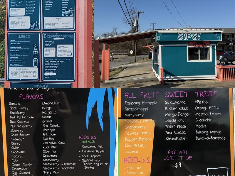 Sips! Menu