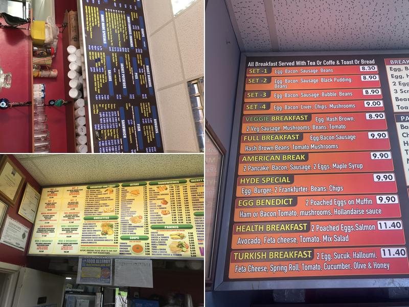 The New Hyde Cafe & Restaurant Menu