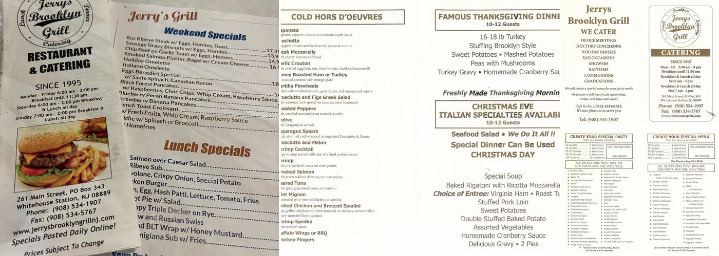 Jerry's Brooklyn Grill Menu