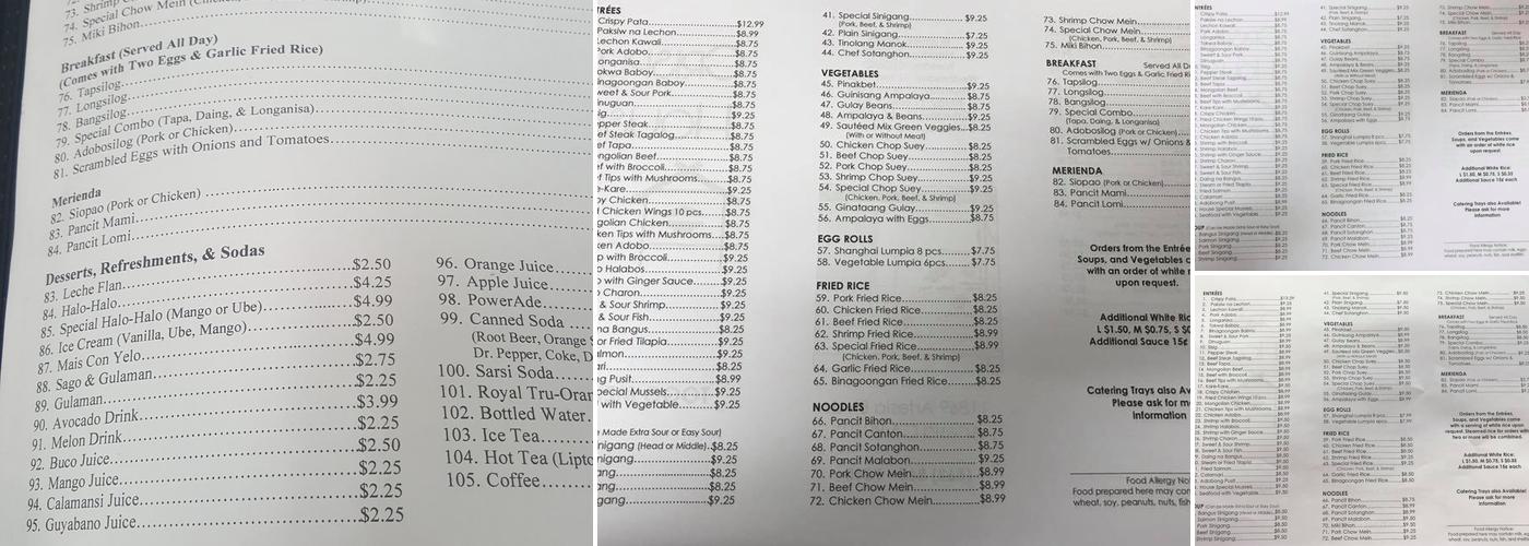 Crispy House Menu