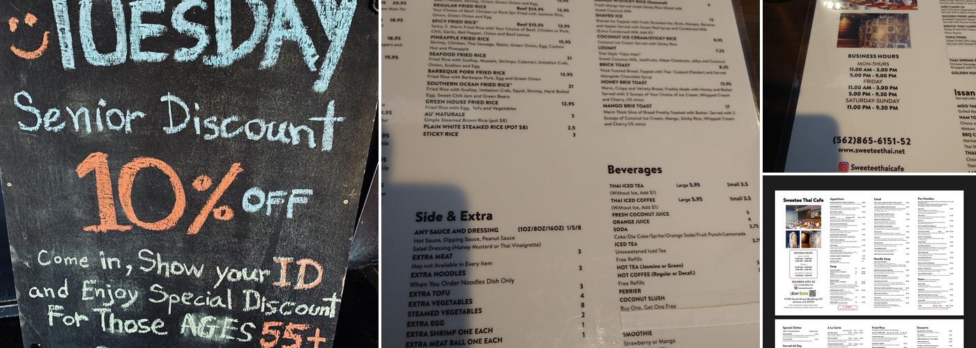 Sweetee Thai Cafe Menu