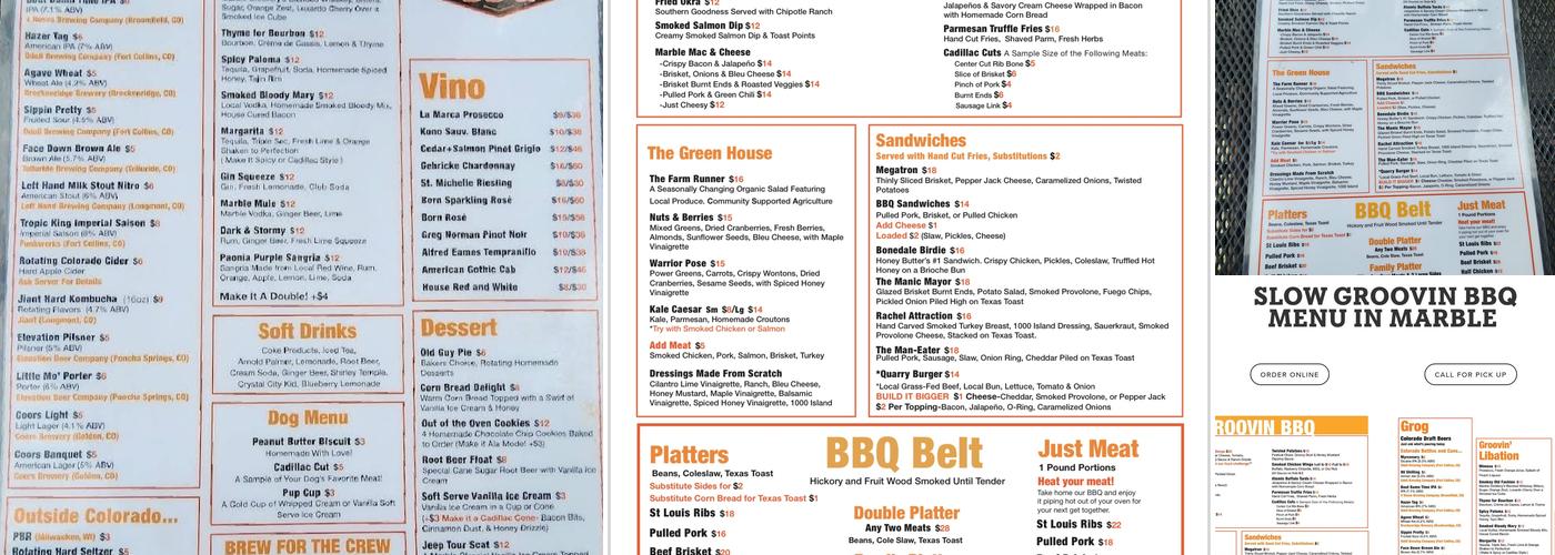 Slow Groovin BBQ Menu