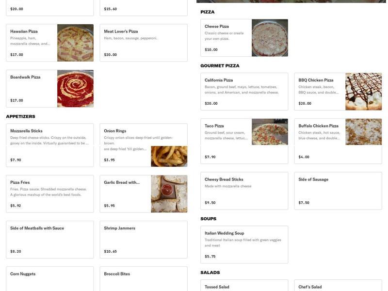 BIG DADDYS PIZZA Menu