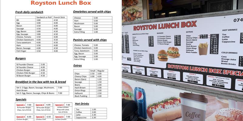 Royston Lunch Box Menu