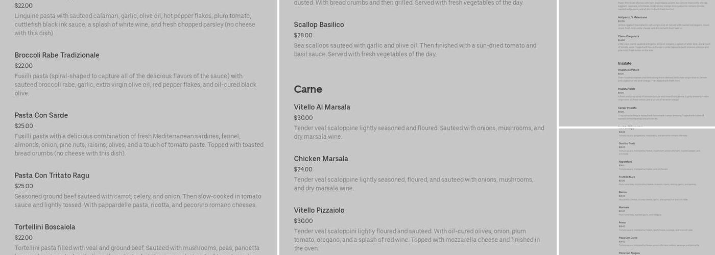 Via Ponte Ristorante Siciliano Menu