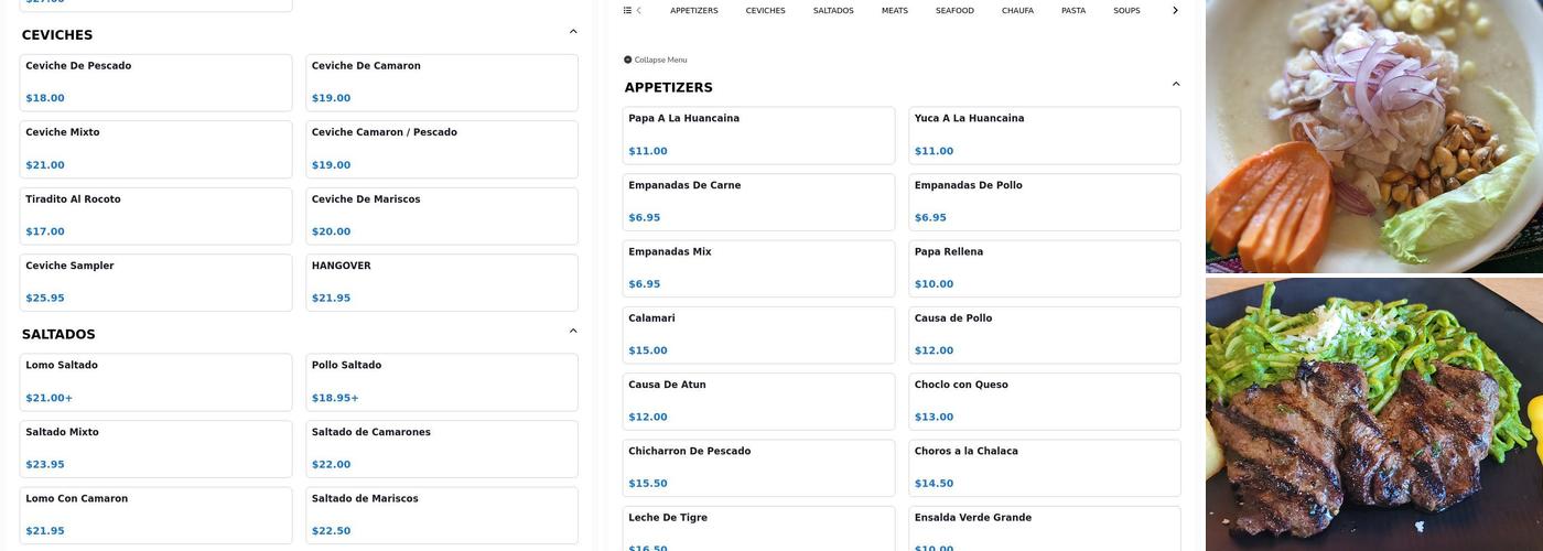 Fernando's Restaurant Menu