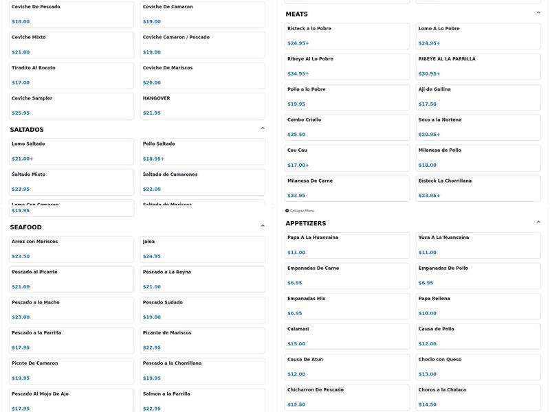 Fernando's Restaurant Menu