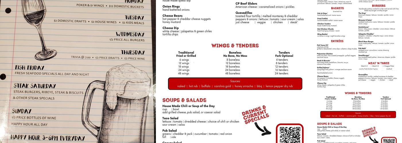 Corner Pub Bellevue Menu