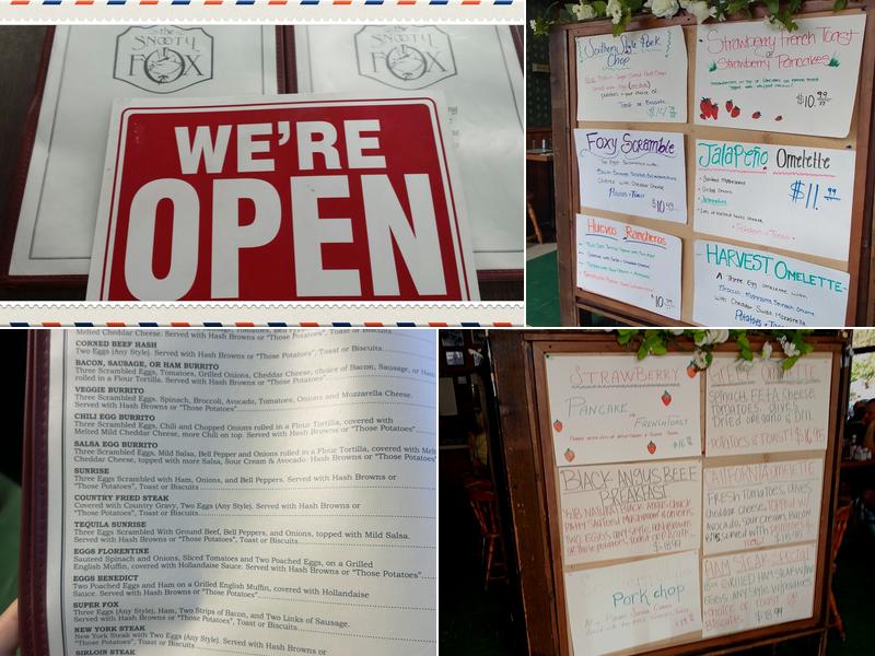Snooty Fox Menu