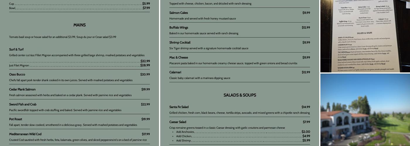 19 Restaurant & Lounge Menu