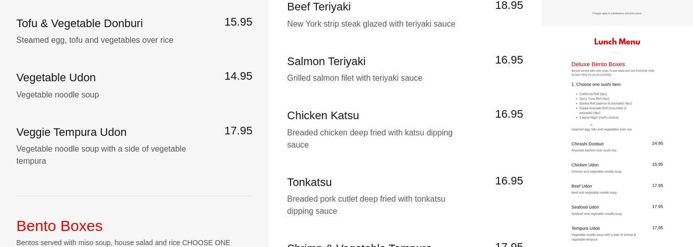 Fuji Sushi Menu