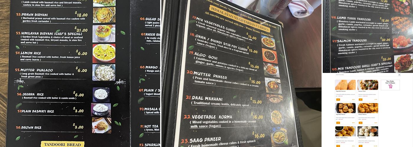 Taste of Nepal Menu