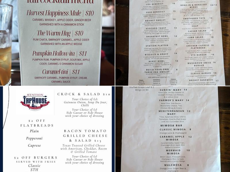 Station Taphouse Menu