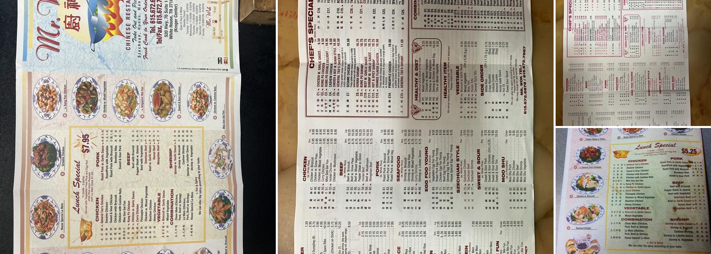 Mr. Wok Menu