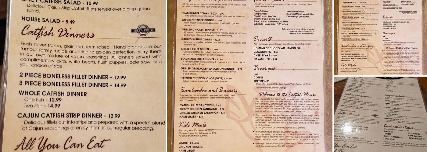 The Catfish House Menu