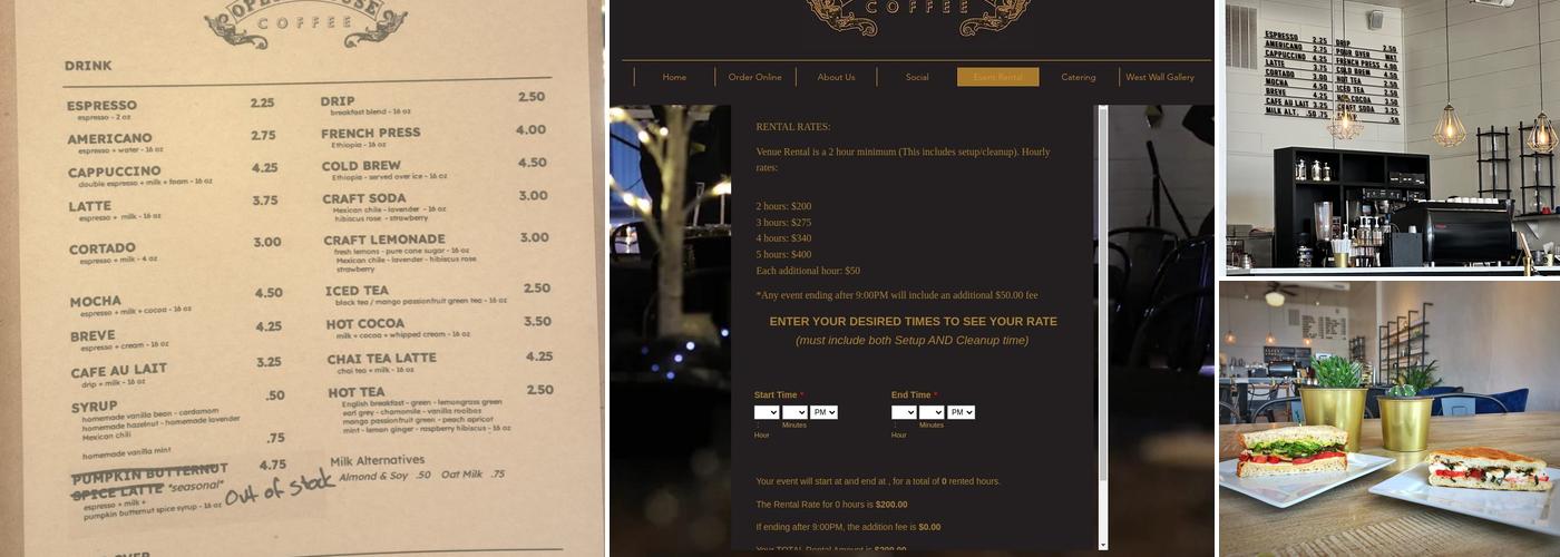 Opera House Coffee Menu