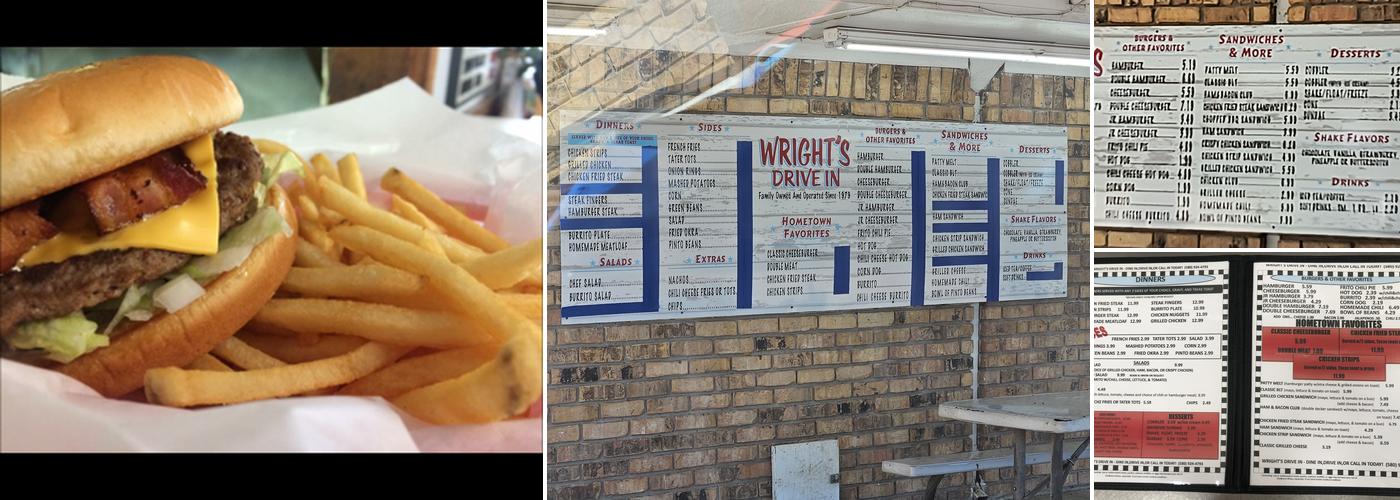 Wright's Drive In Menu