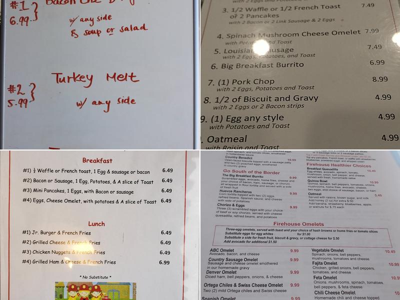 Firehouse Cafe Menu