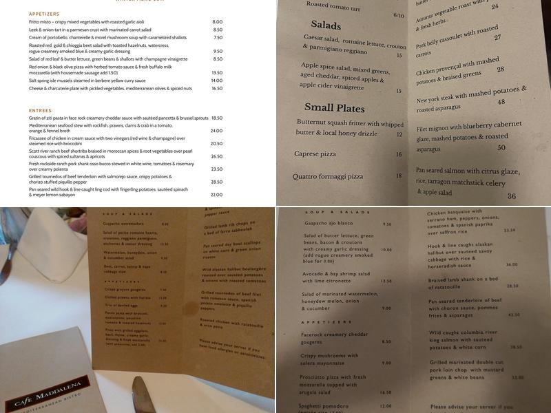 Café Maddalena Menu