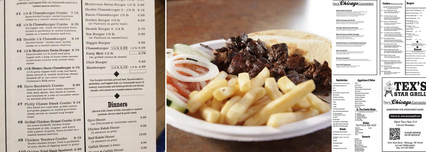 Tex's Star Grill Menu