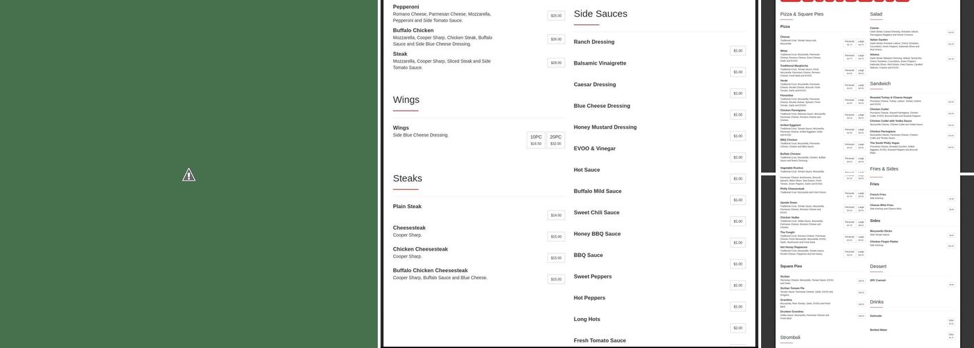 Verona Pizza Menu