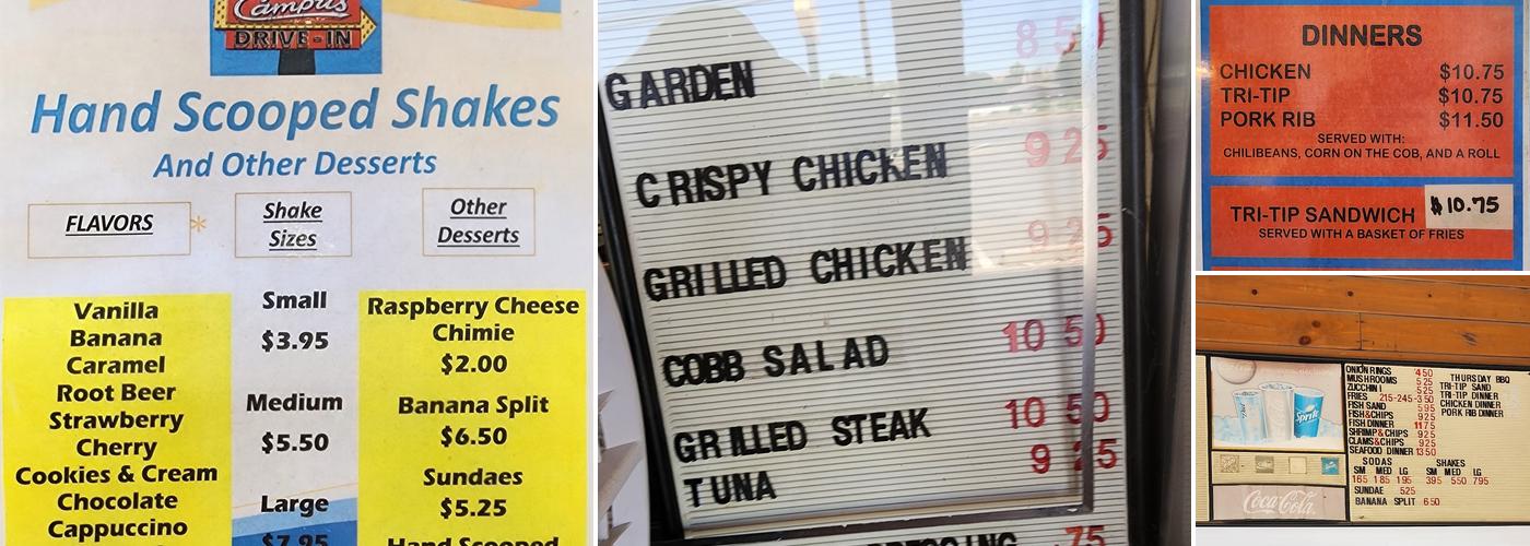 Campus Drive-In Menu