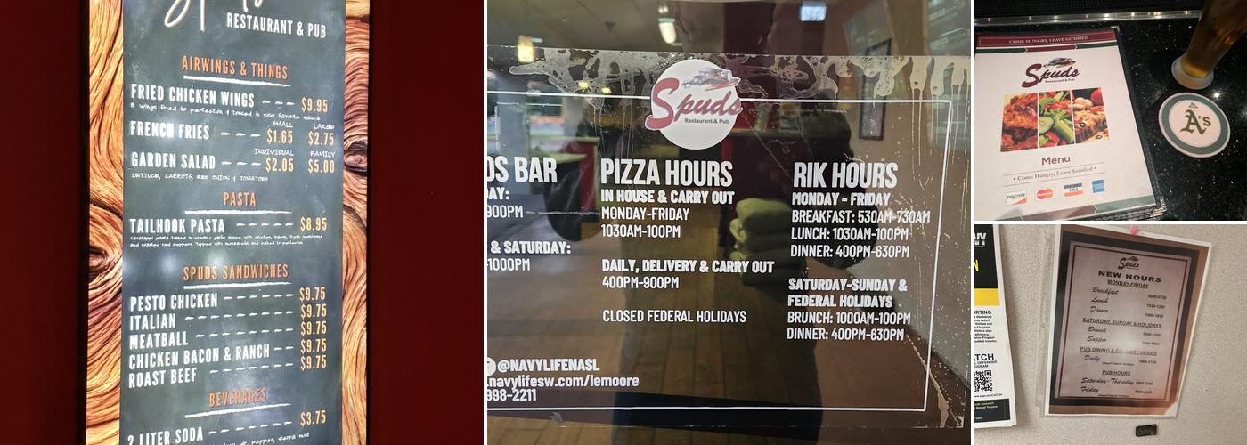 Spuds Menu