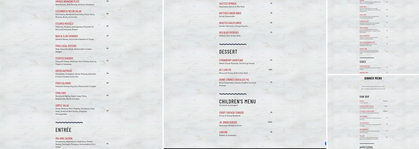 The Homeport Restaurant & Oyster Bar Menu