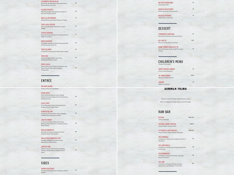 The Homeport Restaurant & Oyster Bar Menu
