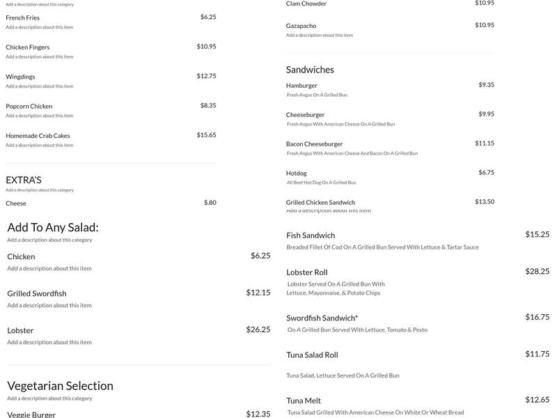 Menemsha Galley Menu