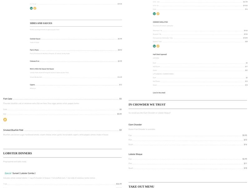 Menemsha Fish Market Menu