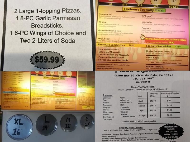Firehouse Pizza Menu