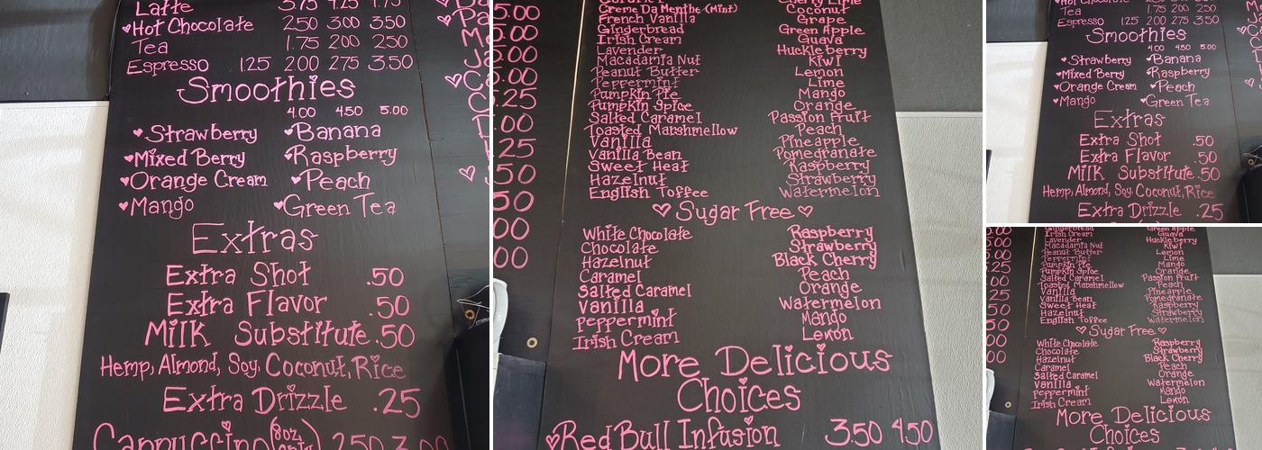 Sister's CoffeeHouse Menu