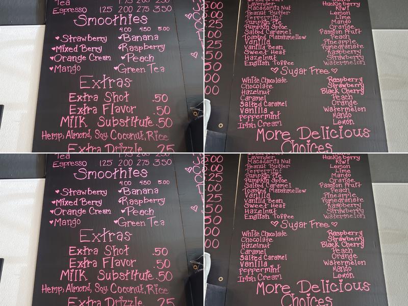 Sister's CoffeeHouse Menu