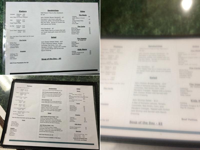 R&R Caribbean Cuisine Menu