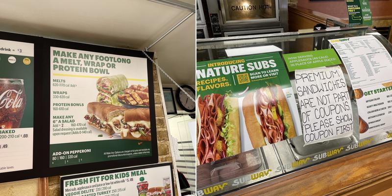 Subway Menu
