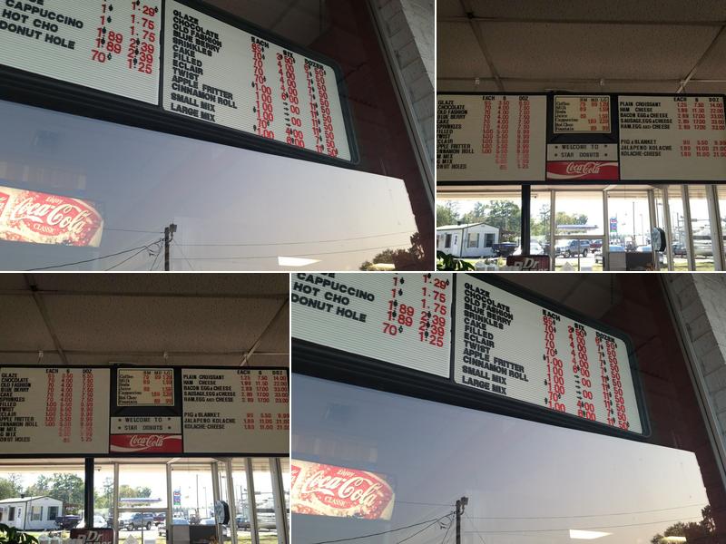Star Doughnuts Menu