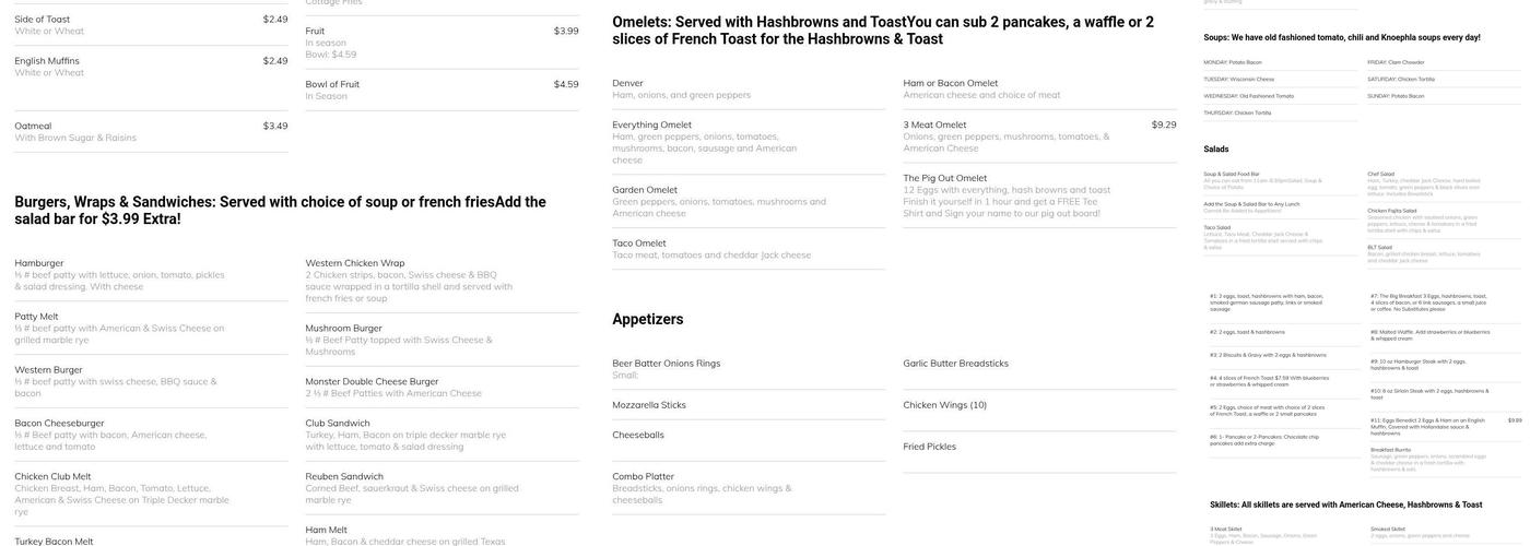 Mr & Mrs J's Restaurant Menu