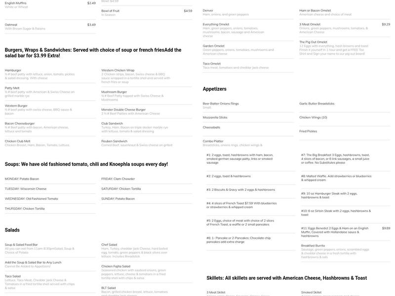 Mr & Mrs J's Restaurant Menu