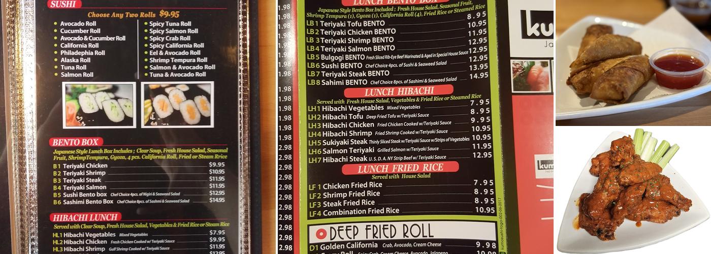 Kumo sushi Menu