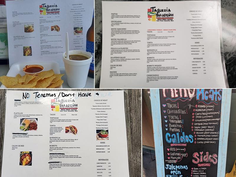 Jalapeños Menu
