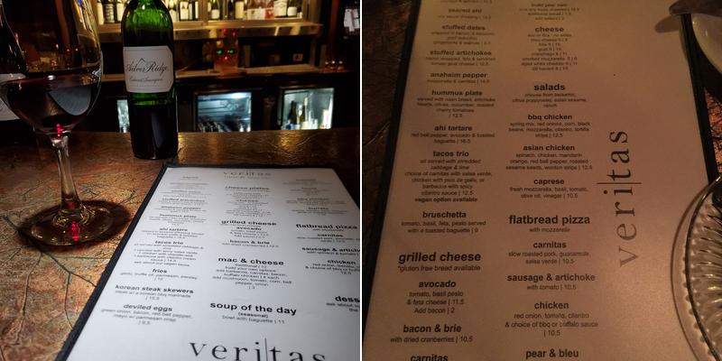 Veritas Tapas and Wine Bar Menu