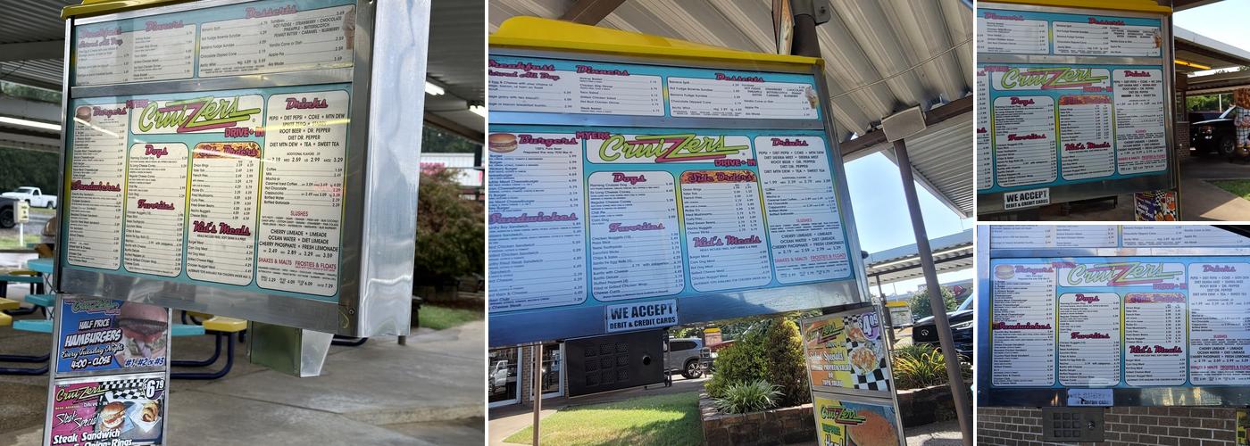 Myers Cruizzers Drive-In Menu