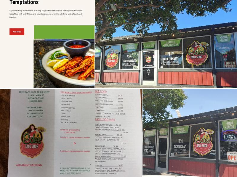 Ede's Taco Shop Menu