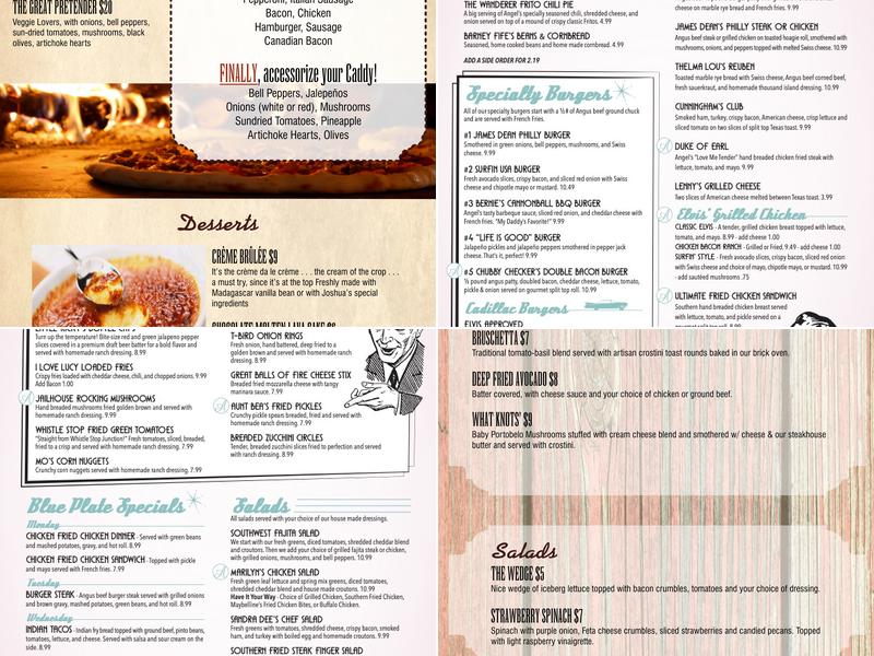 Angel's Diner Menu