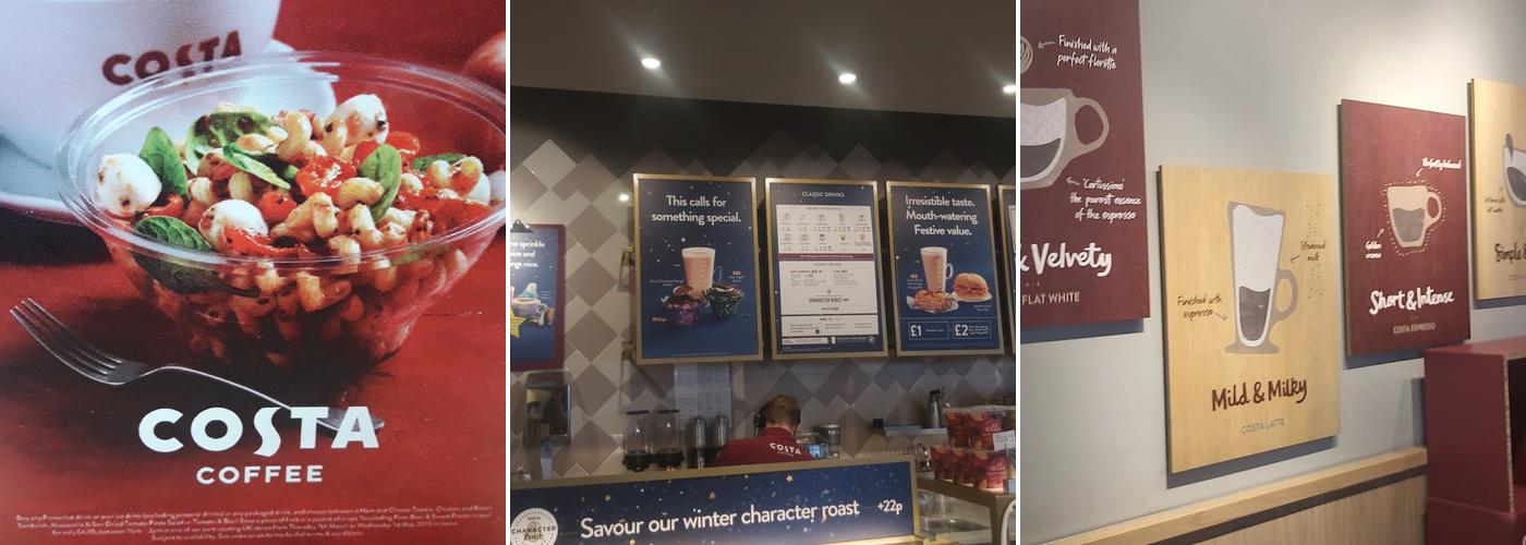 Costa Coffee Menu