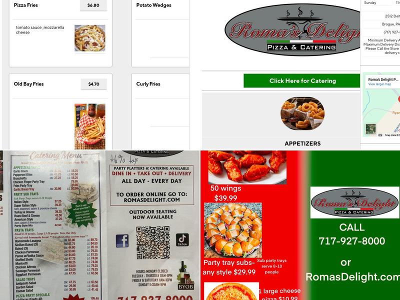 Roma's Delight Pizza & Catering Menu