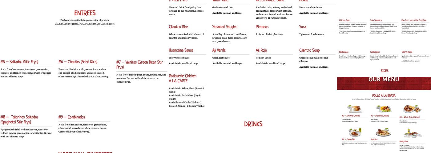 Pollo Inka Express Menu