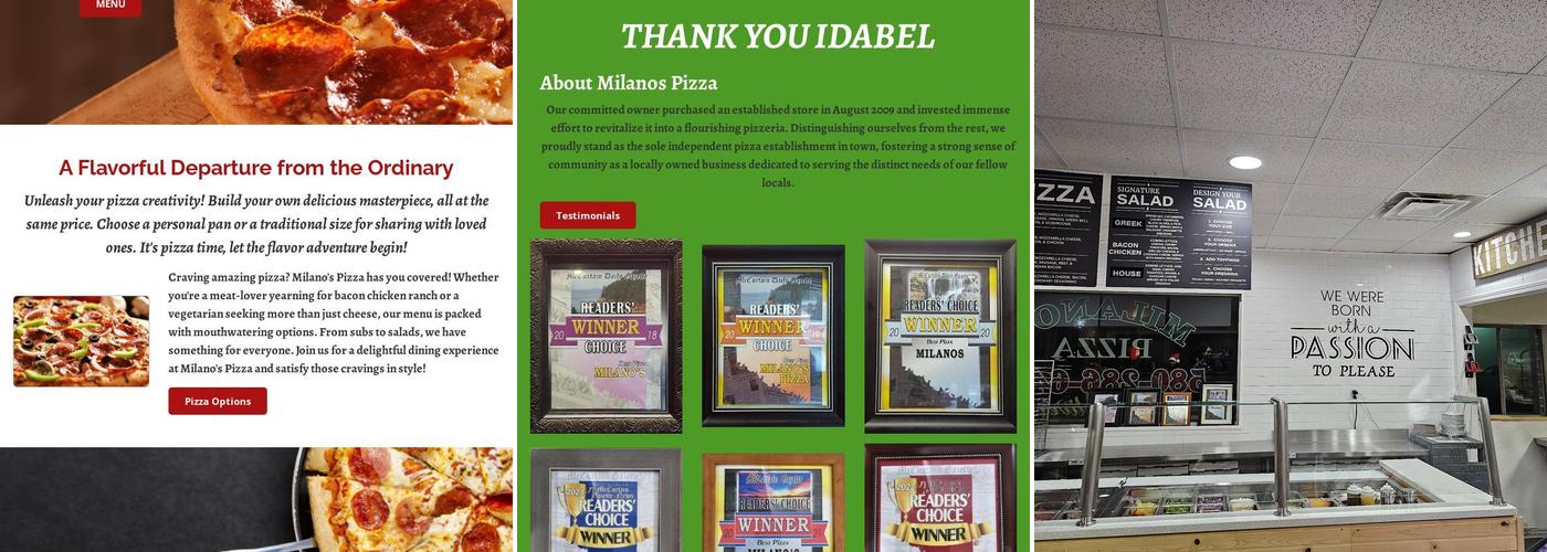 Milano's Pizza Menu