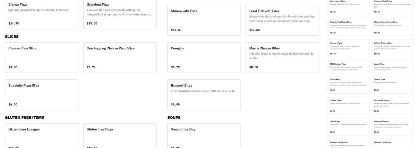 A Slice Of Brooklyn Menu